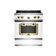  30" Classic Stove Classic Collection Stainless Steel with Brushed Brass Trim